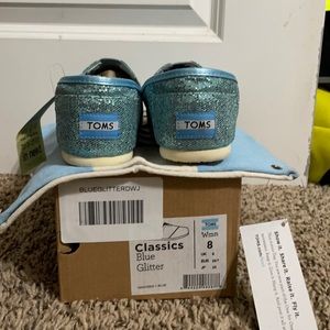 Blue Glitter Toms Classic